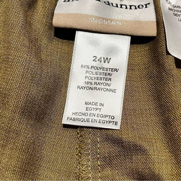 Alfred Dunner Slacks Gold 24W light weight NWOT side pockets back waist elastic - Picture 3 of 7